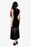 Alexander McQueen Black Ribbed Mesh Hem Maxi Dress Size S