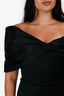 Sau Lee Black Paloma Twist-Front Satin Gown Size 4