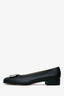 Salvatore Ferragamo Vintage Black Leather Buckle Flats Size 4.5
