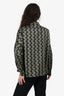 Akris Green/Black Cotton Abstract Bird Pattern Button Up Top Size 2