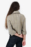 Pre-Loved Chanel™ Grey/Green Tweed 3/4 Sleeve Cropped Blazer Size 38