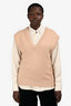 Chloe Beige Cashmere V-Neck Sweater Vest Size S