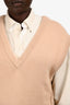 Chloe Beige Cashmere V-Neck Sweater Vest Size S