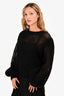 Zimmerman Black Mohair Honeycomb Crew Neck Sweater Size 2