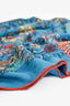 Hermès Silk/Cashmere Blue/Pink Floral Print Scarf Size 140