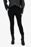 Balmain Black Stretch Knit High Waist Slim Pants Size 36