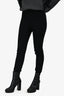 Balmain Black Stretch Knit High Waist Slim Pants Size 36