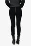 Balmain Black Stretch Knit High Waist Slim Pants Size 36
