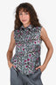 Erdem Grey/Pink Silk Floral Sleeveless Button Up Size 6