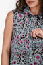 Erdem Grey/Pink Silk Floral Sleeveless Button Up Size 6