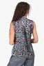 Erdem Grey/Pink Silk Floral Sleeveless Button Up Size 6
