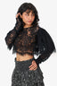 Rasario Black Lace Long Sleeve Ruffle Detail Top Size 42