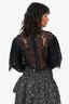 Rasario Black Lace Long Sleeve Ruffle Detail Top Size 42