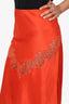 Stella McCartney Orange Satin Lace Skirt Size 44