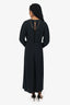 Victoria Beckham Black V-Neck Chain Detail Long Sleeve Midi Dress Size 8