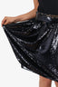 Alexandre Vauthier Black Sequin Mini Skirt Size 40