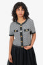 Balmain White/Black Metallic Short Sleeve Cardigan Size 40