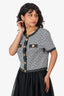 Balmain White/Black Metallic Short Sleeve Cardigan Size 40