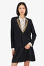 Saint Laurent Black/Gold Wool Embellished Single Breasted Blazer Size 40
