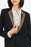 Saint Laurent Black/Gold Wool Embellished Single Breasted Blazer Size 40