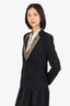 Saint Laurent Black/Gold Wool Embellished Single Breasted Blazer Size 40
