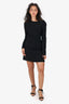 Saint Laurent Black Lace Back Long Sleeve Mini Dress Size 38