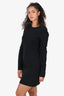 Saint Laurent Black Lace Back Long Sleeve Mini Dress Size 38