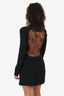 Saint Laurent Black Lace Back Long Sleeve Mini Dress Size 38