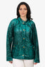 Gucci Green Sequin Gold Button Jacket Size S