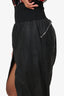 Rick Owens Black Leather Side Slit Maxi Skirt Size 8