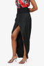 Rick Owens Black Leather Side Slit Maxi Skirt Size 8