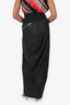 Rick Owens Black Leather Side Slit Maxi Skirt Size 8
