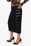 Alaïa Black Body-con Bandage Side Cut-Out Skirt Size 40