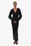 Rotate Black Knit Hooded Long Sleeve Long Dress Size 36
