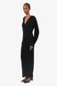 Rotate Black Knit Hooded Long Sleeve Long Dress Size 36