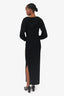 Rotate Black Knit Hooded Long Sleeve Long Dress Size 36