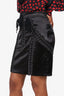 Dolce & Gabbana Black Satin Lace Up Skirt Size 42