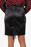 Dolce & Gabbana Black Satin Lace Up Skirt Size 42
