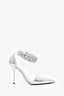Alexander McQueen Silver Pointed Chain Detail Heels Size 39