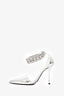 Alexander McQueen Silver Pointed Chain Detail Heels Size 39