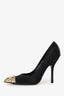 Louis Vuitton Black Satin 'Bernice' Studded Pointed Heels Size 38