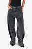 Darkpark Grey/Black Barrel Leg Jeans Size 28