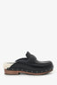 Brunello Cucinelli Black Shearling-Lined Leather Clogs Size 36