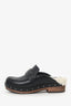 Brunello Cucinelli Black Shearling-Lined Leather Clogs Size 36