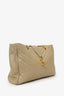 Saint Laurent Beige Grain De Poudre Matelasse Chevron Monogram Shopping Bag