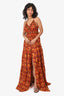 Ba&sh Orange/Yellow Floral Printed Strappy Maxi Dress Size 1