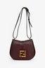 Fendi 2024 Burgundy Leather FF 'C Mon' Crossbody Bag