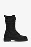 Fendi Black Fabric Metallic Logo Combat Boots Size 35