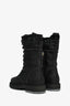 Fendi Black Fabric Metallic Logo Combat Boots Size 35
