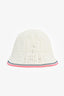 Fendi White Crochet FF Bucket Hat Size S/M